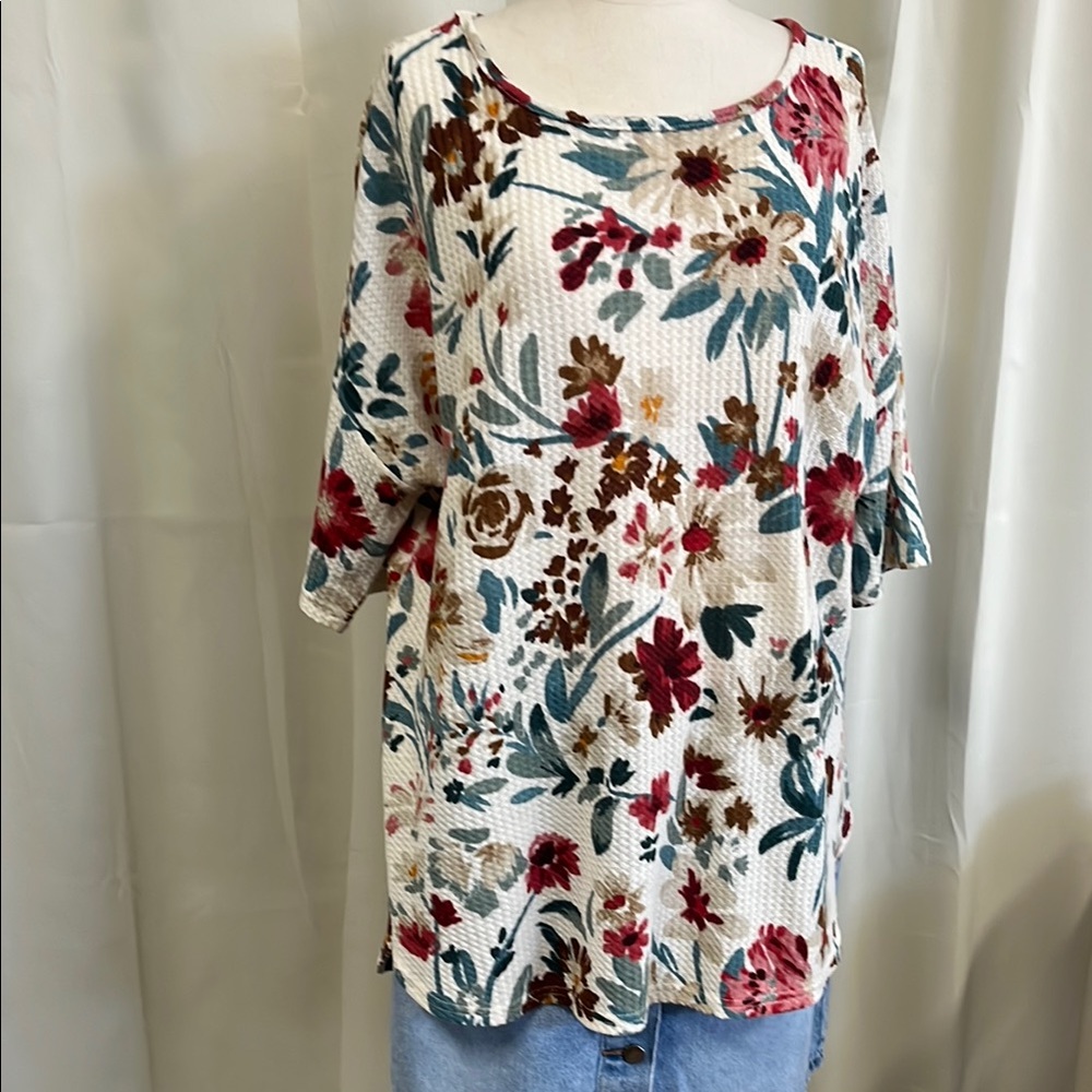 Lildy Floral Print Women's Top - Multicolor